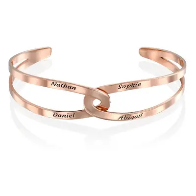 Hand in Hand Custom Bracelet Cuff in 18ct Rose Gold Plating