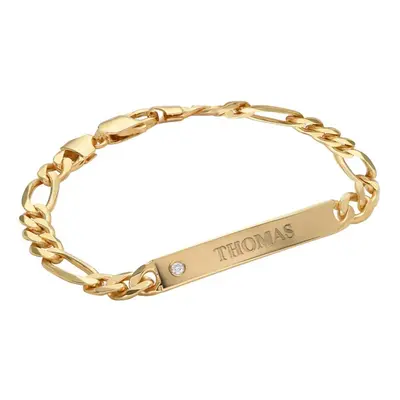 Amigo ID Bracelet for Men with Diamond in 18ct Gold Vermeil