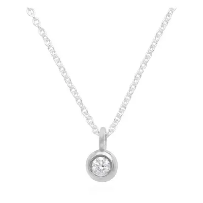 Solitaire 0.10ct Diamond Necklace in Sterling Silver