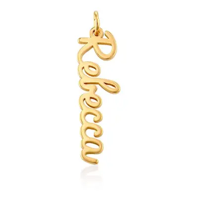 Vertical Name Pendant in Cursive in 18ct Gold Vermeil