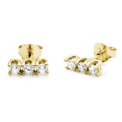 Cubic Zirconia Stud Earrings in 18ct Gold Plating