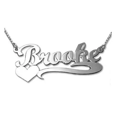 Heart Name Necklace in 14ct White Gold