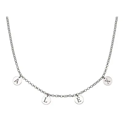 Initials Choker Necklace in Sterling Silver