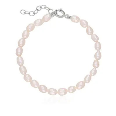 Non-Personalised Pearl Bracelet with Clasp in Sterling Silver