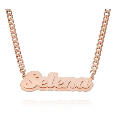 Alexis Double Plated Name Necklace in 18ct Rose Gold Plating