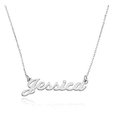 Tiny Classic Name Necklace in 10ct Solid White Gold