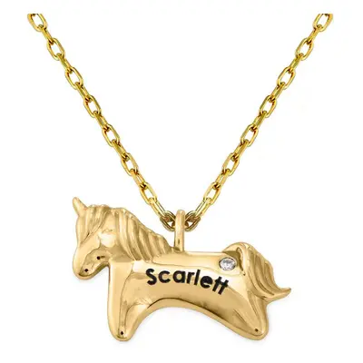 Unicorn Necklace for Girls in 10ct gold