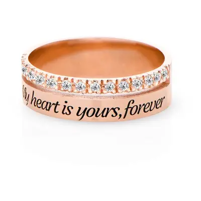 Sofia Double Band Ring with 0.15ct Diamonds in 18ct Rose Gold Plating