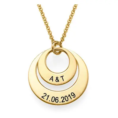 Personalised Jewellery for Mums - Two Disc Necklace in 18ct Gold Vermeil