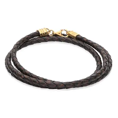 Brown Leather Cord for Women in 18ct Gold Plating