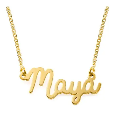 Tiny Cursive Name Necklace in 18ct Gold Vermeil