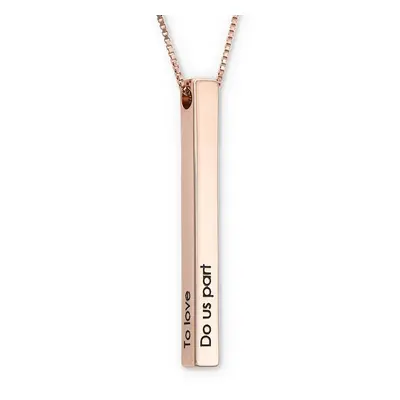 Long 3D Bar Necklace in 18ct Rose Gold Plating