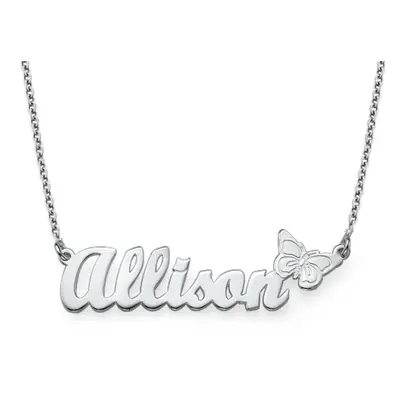 Butterfly Name Necklace in Sterling Silver