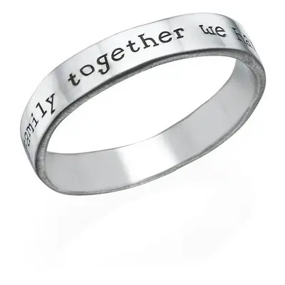 Engraved Name Ring in Hand Stamped Style in Sterling Silver