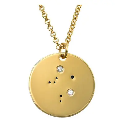 Libra Constellation Necklace with Diamonds in Gold Plating