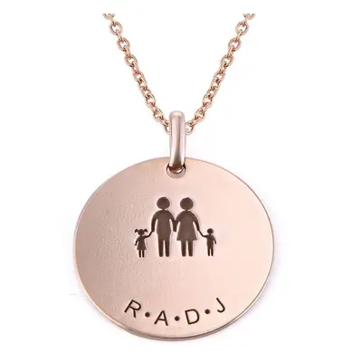 Family / Mum Initial Necklace in 18ct Rose Gold Plating