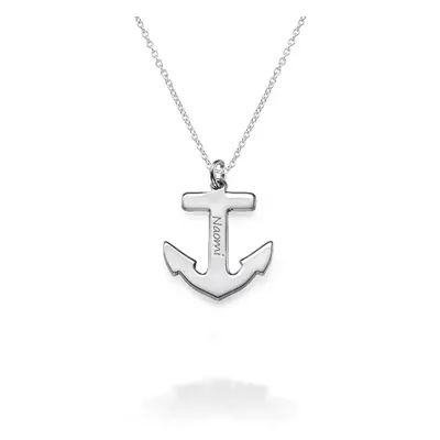 Sterling Silver Engraved Anchor Necklace