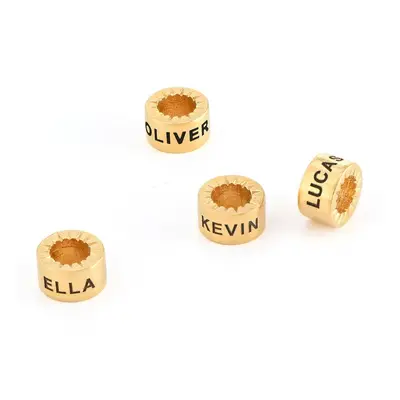 Custom Engraved Beads for Linda Jewellery in 18ct Gold Plating