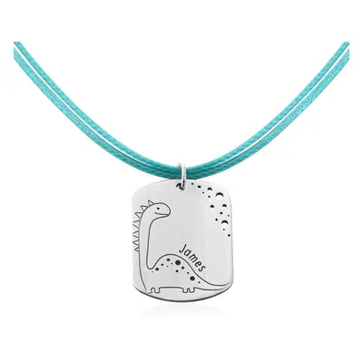 Dinosaur Custom Dog Tag in Sterling Silver