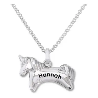 Unicorn Necklace with Cubic Zirconia for Girls in Sterling Silver