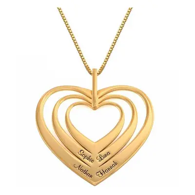 Family Hearts necklace – Mini design in 18ct Gold Vermeil