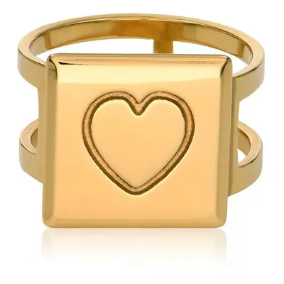 Domino ™ Unisex Cubic Initial Ring in 18ct Gold Vermeil