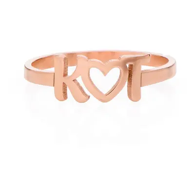 I Heart You Initial Ring in 18ct Rose Gold Plating