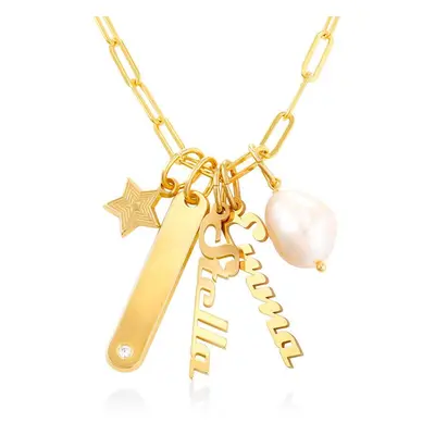 Siena Paperclip Chain Name Necklace in 18ct Gold Vermeil