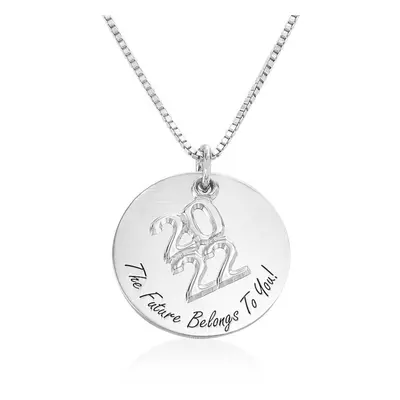 Engraved Graduation Necklace in Sterling Silver