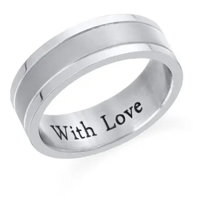 Stainless Steel Engraved Promise Ring for Men