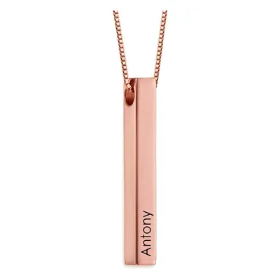 Totem 3D Bar Necklace in 18ct Rose Gold Vermeil