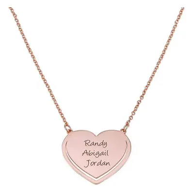 Personalised Heart Necklace in Rose Gold Plating