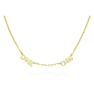 Modern Multi Name Necklace in 18ct Gold Vermeil