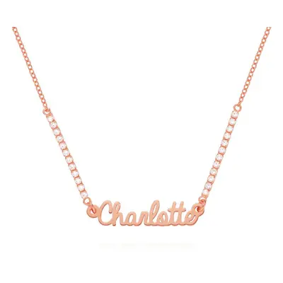 Kate Tennis Name Necklace in 18ct Rose Gold Plating