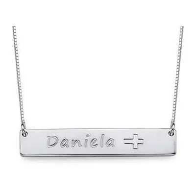 Silver Bar Necklace with Icons