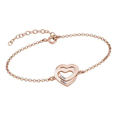 Claire Interlocking Hearts Bracelet in 18ct Rose Gold Plating