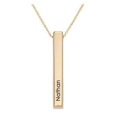 Totem 3D Bar Necklace in 14ct Solid Yellow Gold