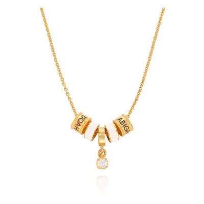 Linda Charm Necklace with Diamond in 18ct Gold Vermeil