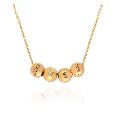 The Balance Charm Necklace with 0.08ct Diamond Bead in 18ct Gold Plating