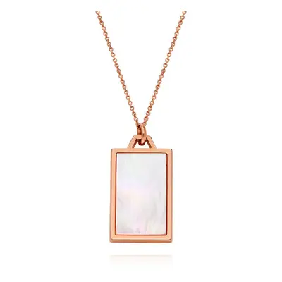 Celestial Mother of Pearl Personalised Necklace in 18ct Rose Gold Plating