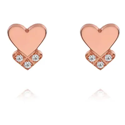 Dakota Heart Earrings with Diamonds in 18ct Rose Gold Plating