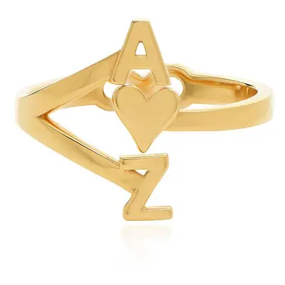 Three Initial Infinity Ring in 18ct Gold Plating