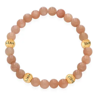 Sunstone Semi-Precious Balance Bead Bracelet in 18ct Gold Vermeil