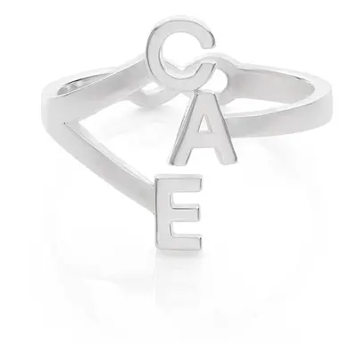 Three Initial Infinity Ring in Sterling Silver