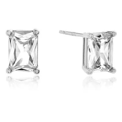 Lorelai Rectangle Stud Earrings in Sterling Silver