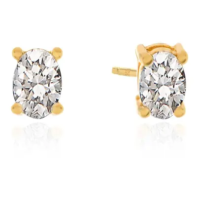 Remi Oval Stud Earrings in 18ct Gold Plating