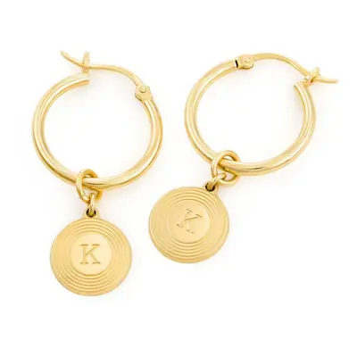 Odeion Initial Earrings in 18ct Gold Plating