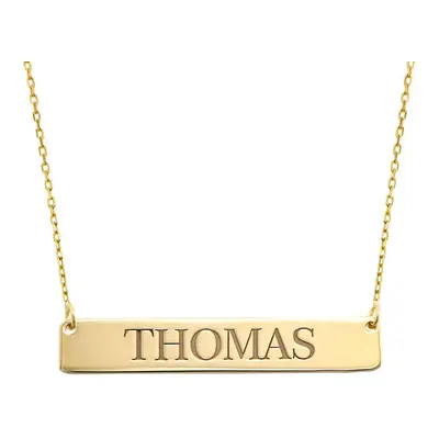 Engraved Horizontal Bar Necklace in 10ct Solid Gold