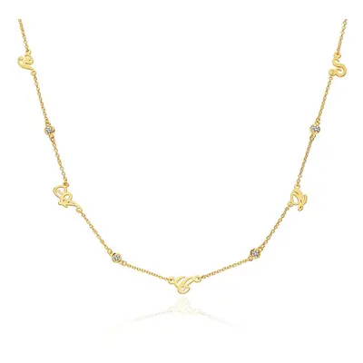 Heritage Multiple Initial Necklace with Diamonds in 18ct Gold Plating