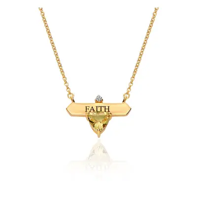 Aurora Birthstone Name Necklace in 18ct Gold Vermeil